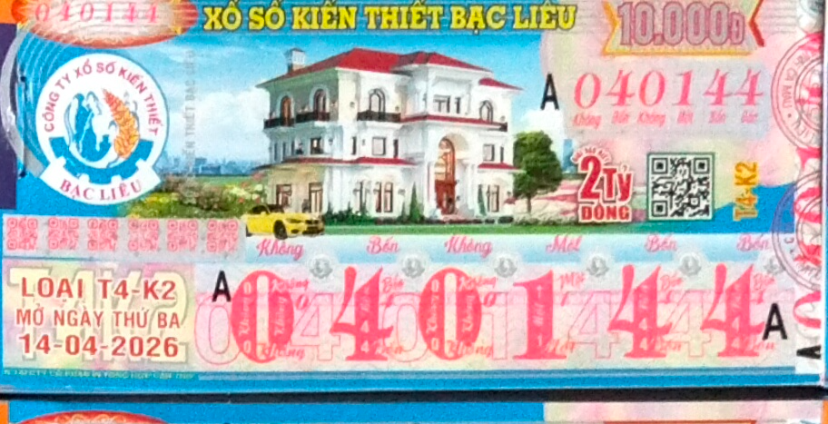 Bạc Liêu, 14/04/2026, 040144