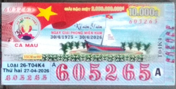 Cà Mau, 27/04/2026, 605265